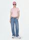 Pink cropped pure cotton T-shirt with graphic print, regular fit_0