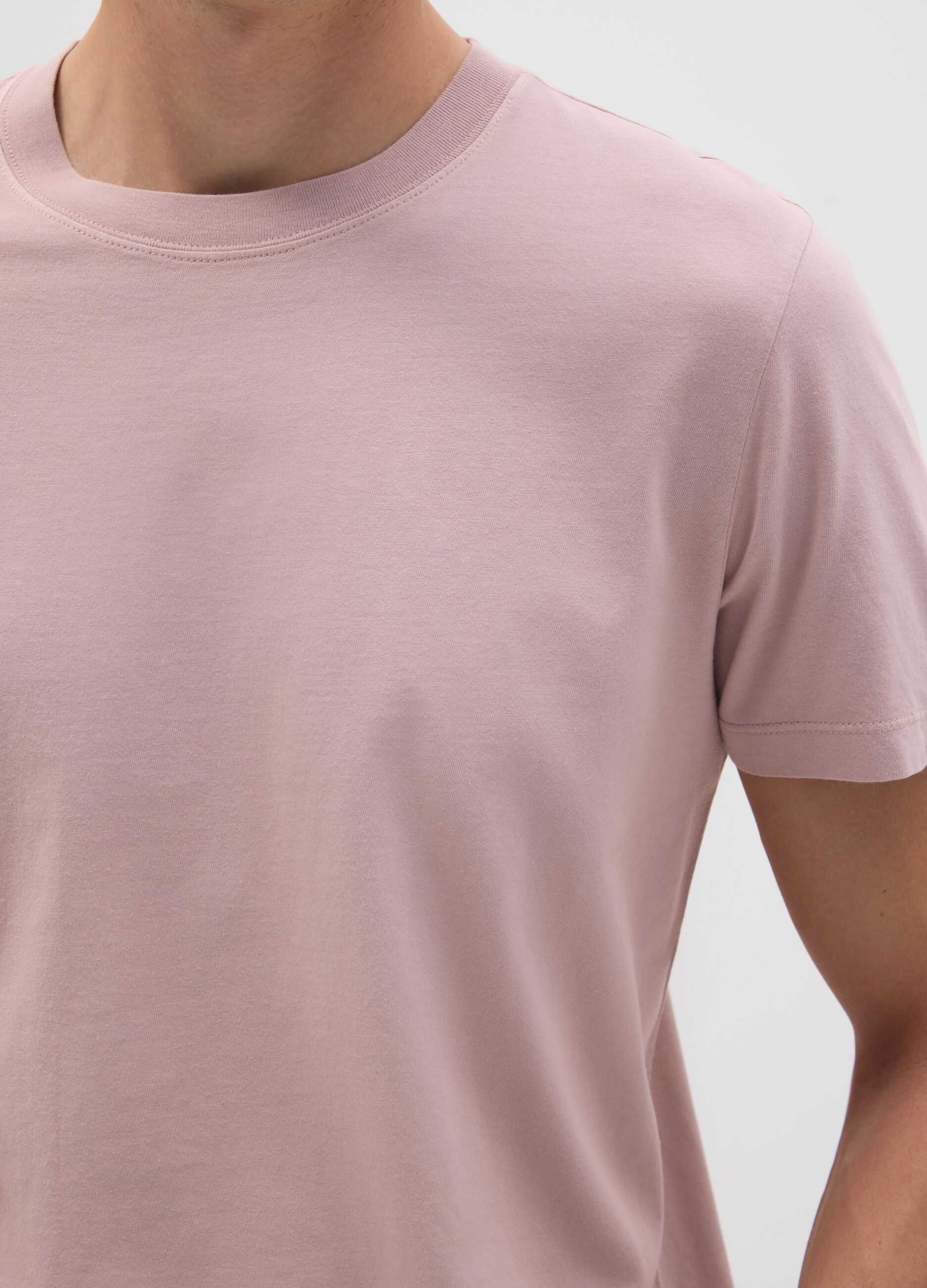 Pink regular fit pure cotton T-shirt