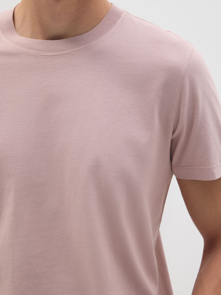 Pink regular fit pure cotton T-shirt_3