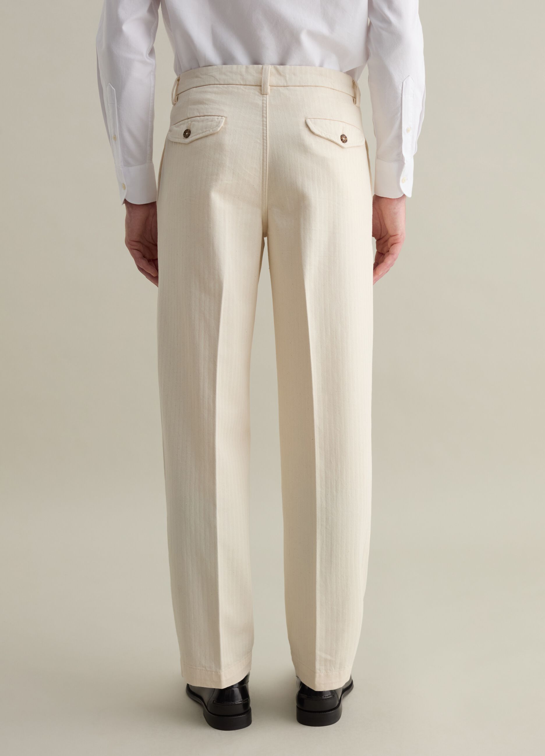 Pinstriped chino trousers with darts