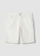 White stretch-cotton denim shorts_4