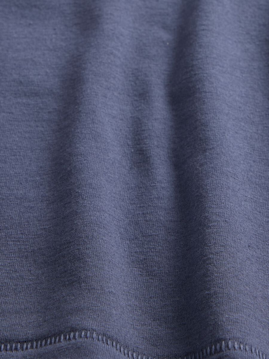 T-shirt blu elasticizzata a maniche corte_4