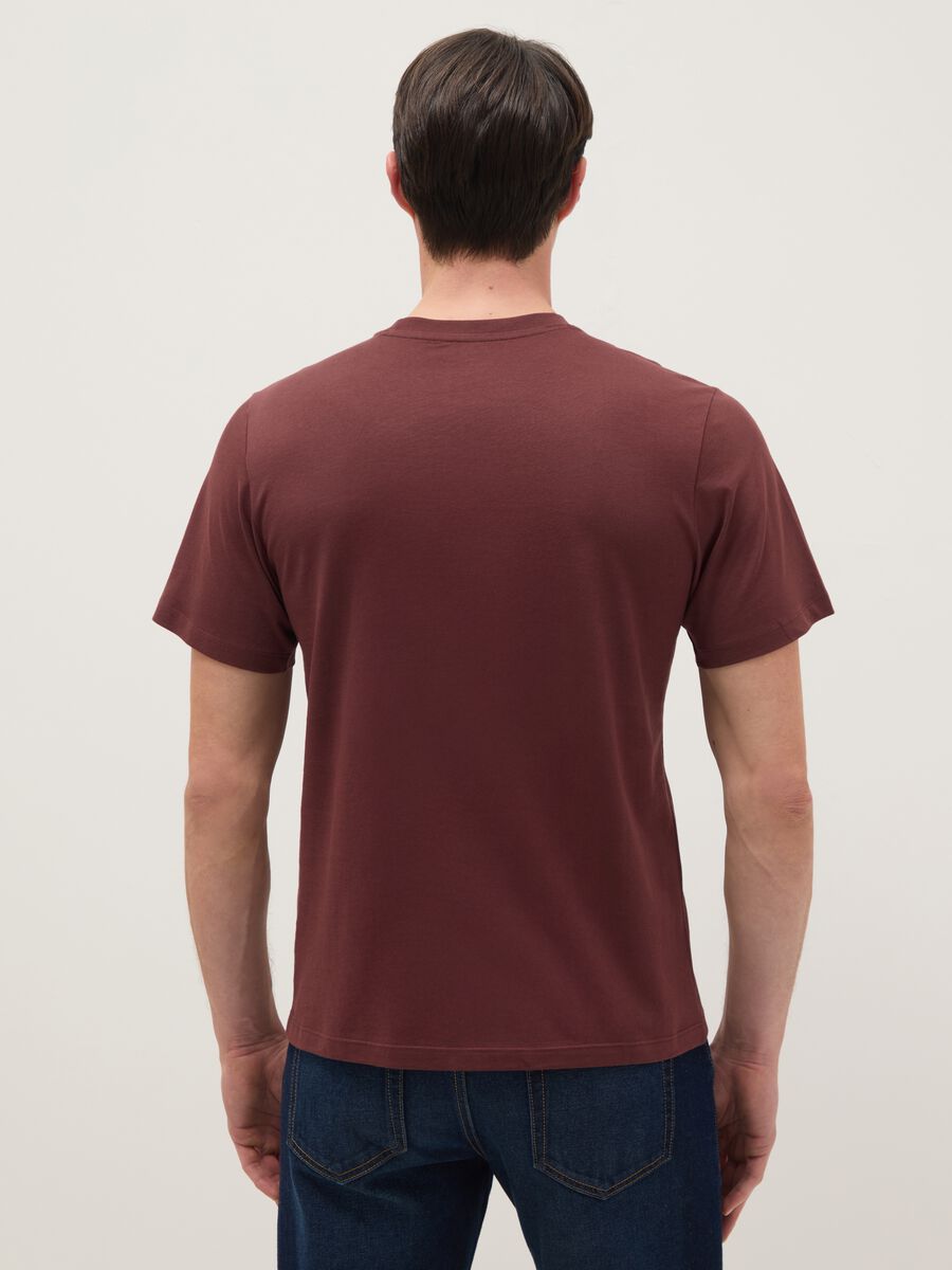 Red pure cotton regular fit T-shirt_2