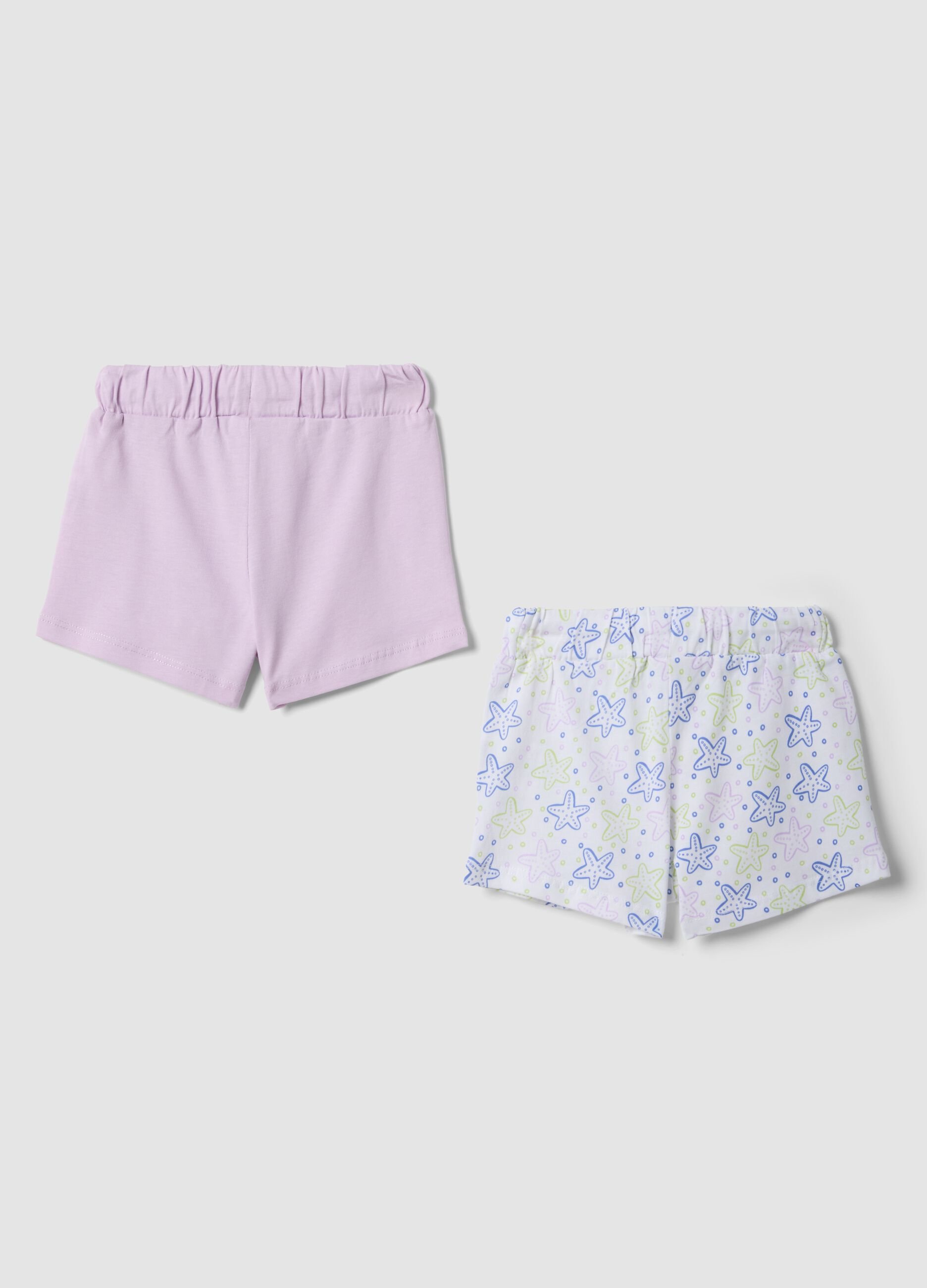 Twin pack of purple pure cotton shorts
