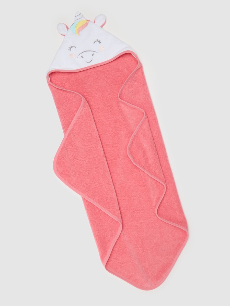 Baby pink unicorn hooded bathrobe_1