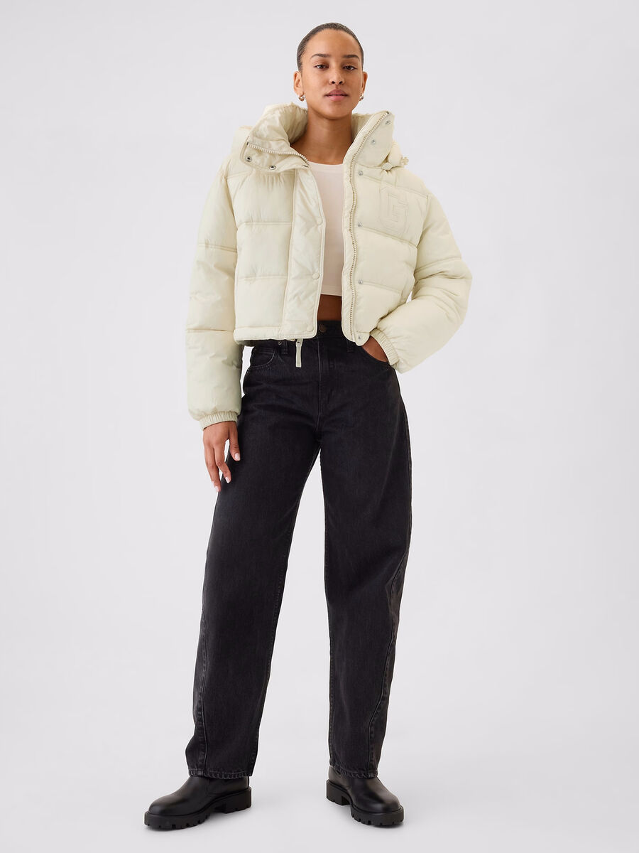 Short quilted down jacket with hood_1
