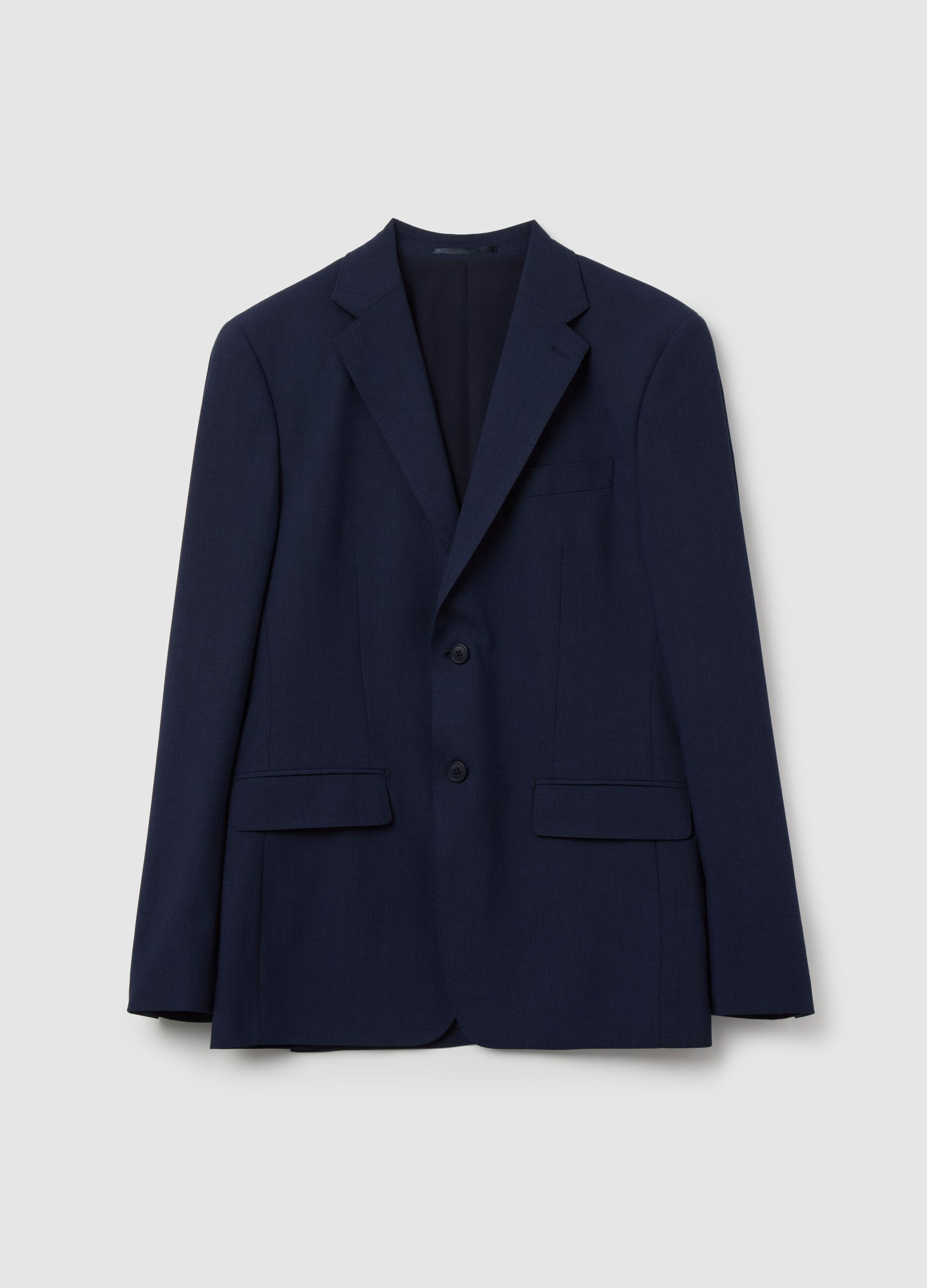 Blazer monopetto slim fit con micro trama