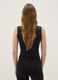 Black Slim Fit Bodysuit with Square Neckline_3