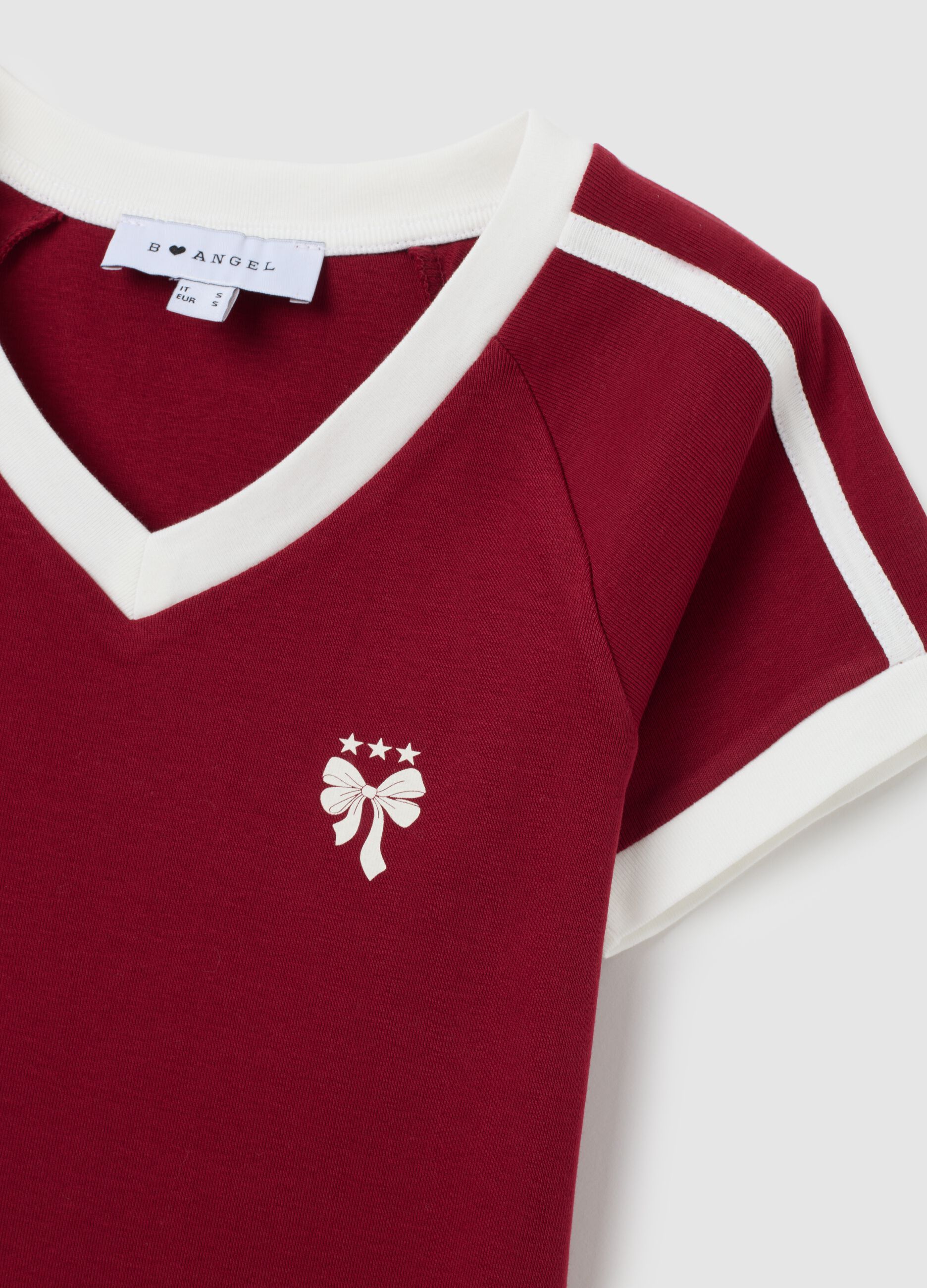 Multicolour pure cotton fitted T-shirt