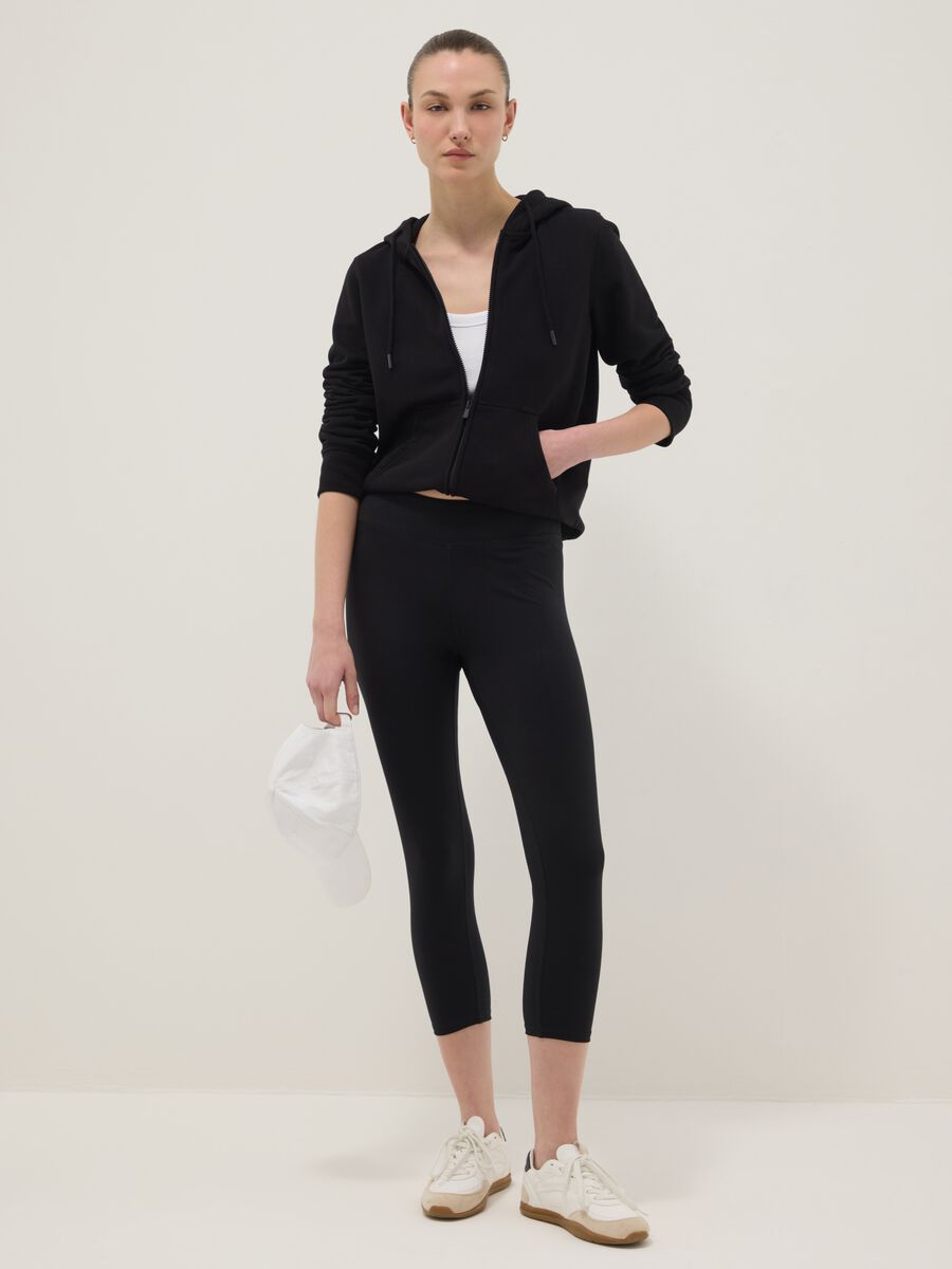 Leggings in cotone elasticizzato nero skinny fit_0