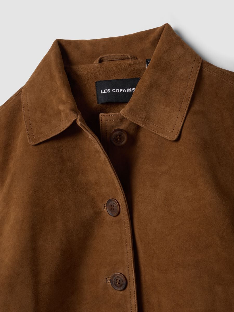 Giacca marrone in vera pelle regular fit_5