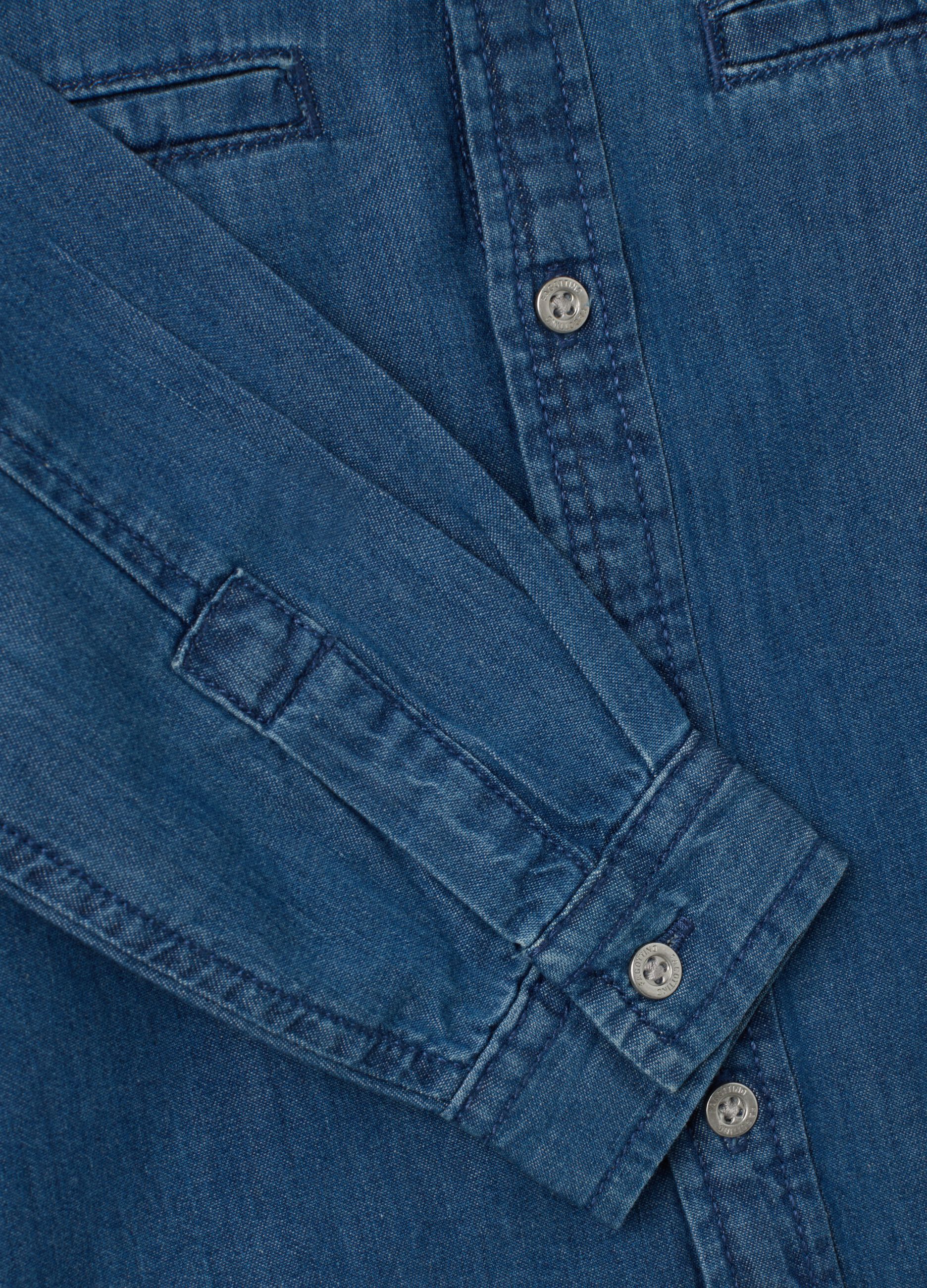 Children's denim shirt in pure cotton, regular fit