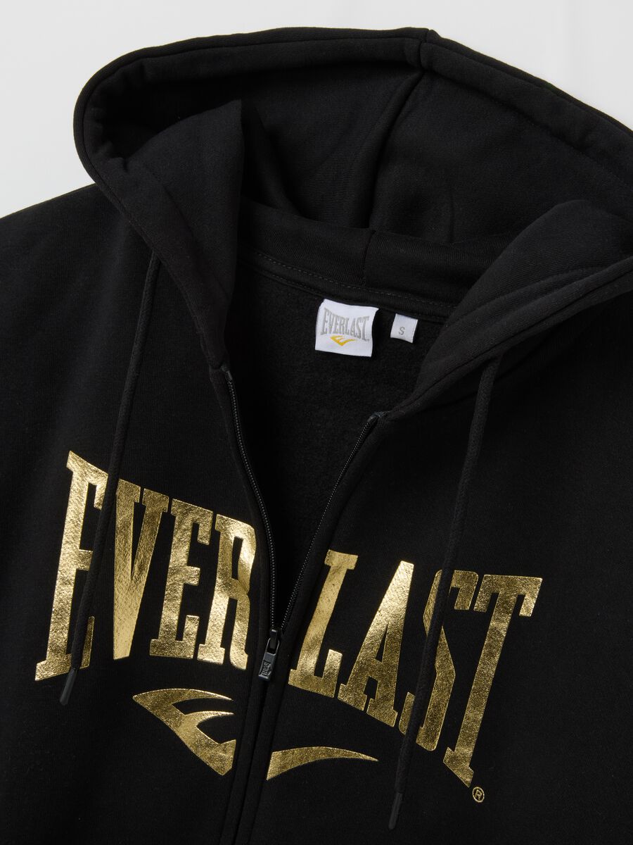 Black regular fit cotton blend sweatshirt with logo_5