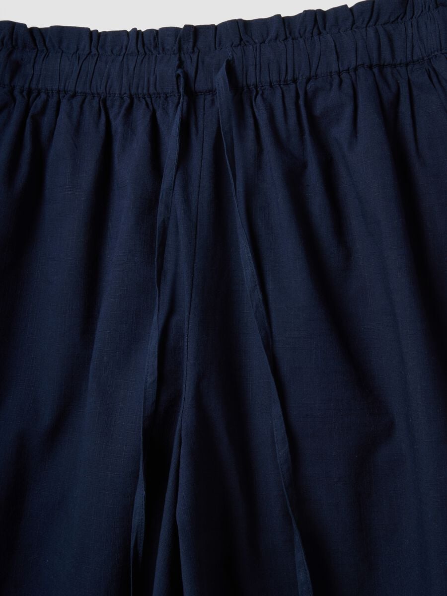 Blue pure cotton regular-fit shorts_1