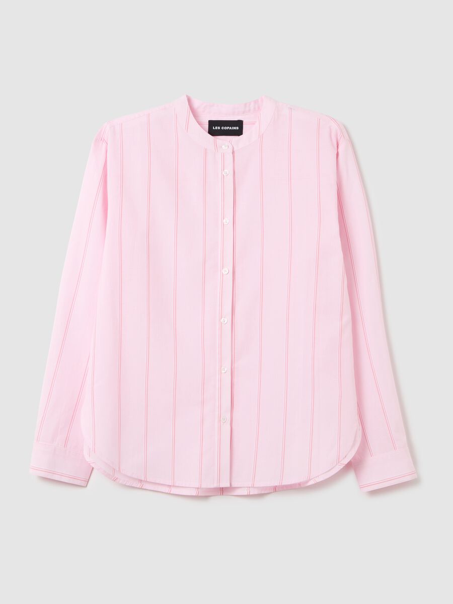 Women's pink pure cotton shirt regular fit with classic collar_4