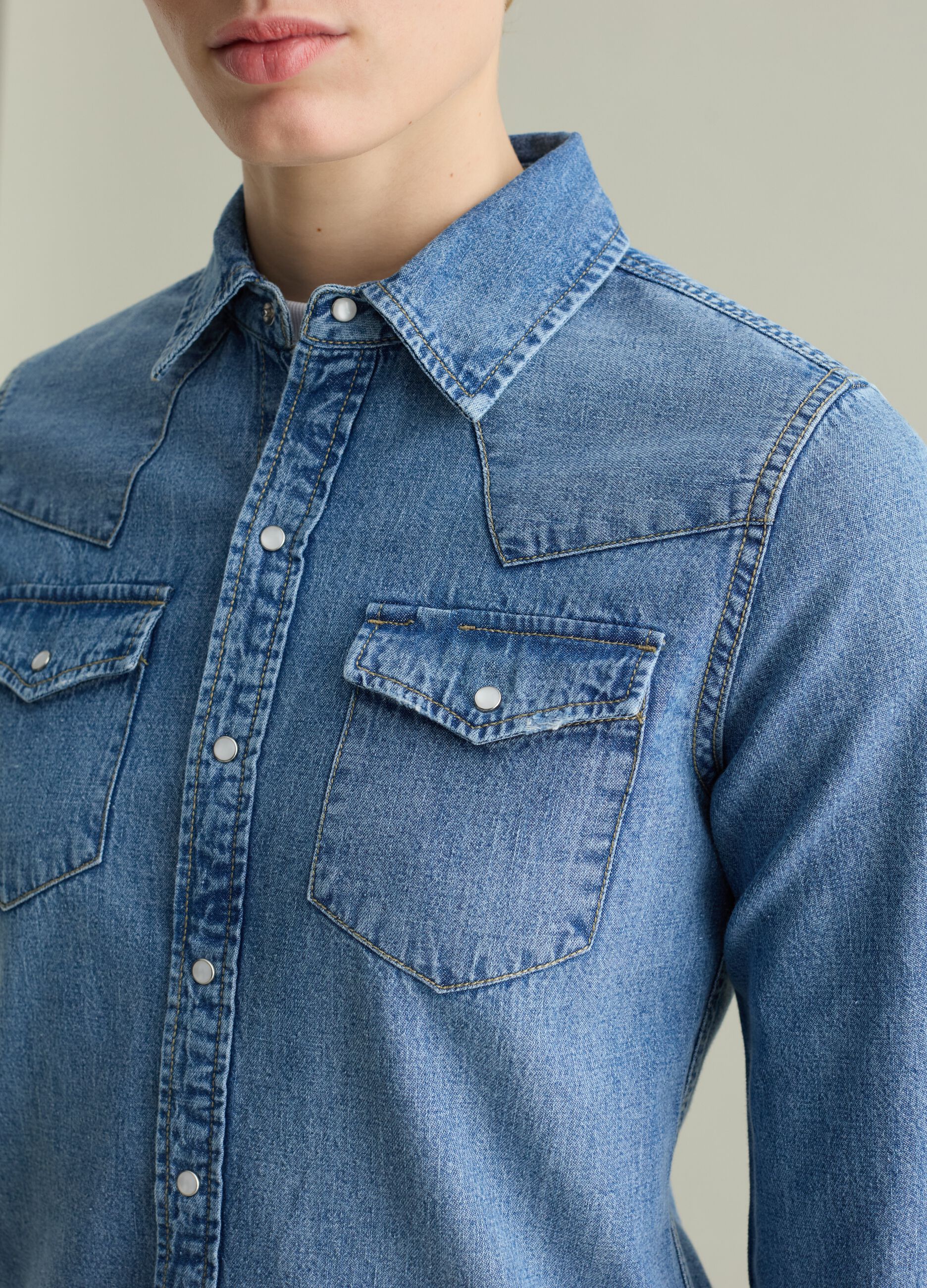 Camicia western in denim