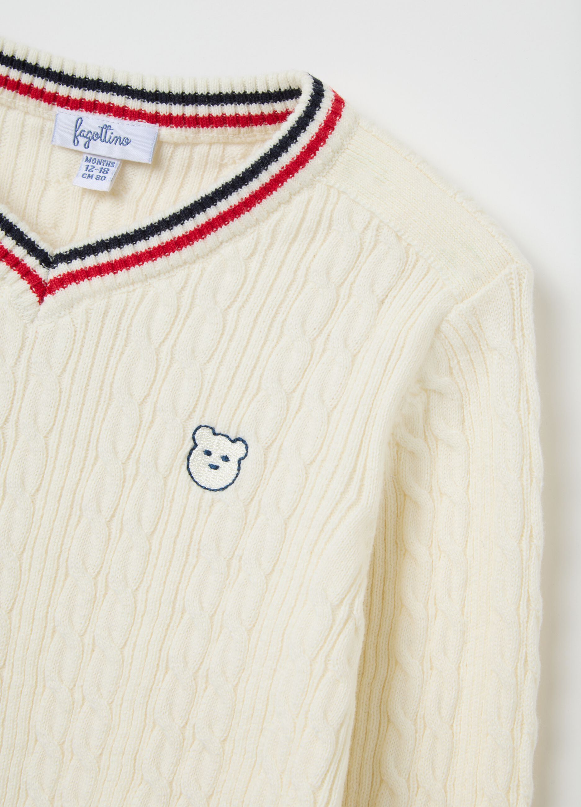 Children's jumper in pure white cotton regular fit