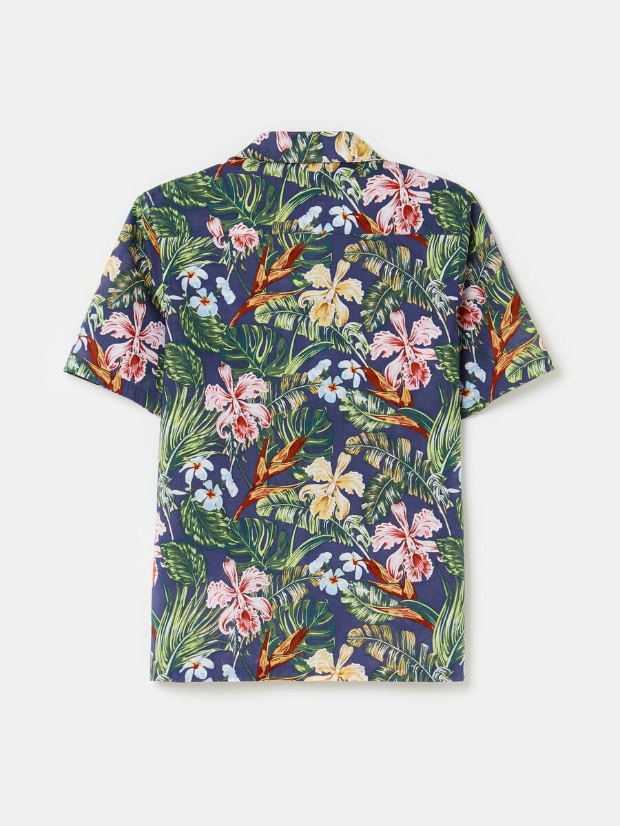 Short-sleeved shirt with Hawaiian print_4