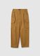 Brown Cotton Blend Regular Fit Trousers_4