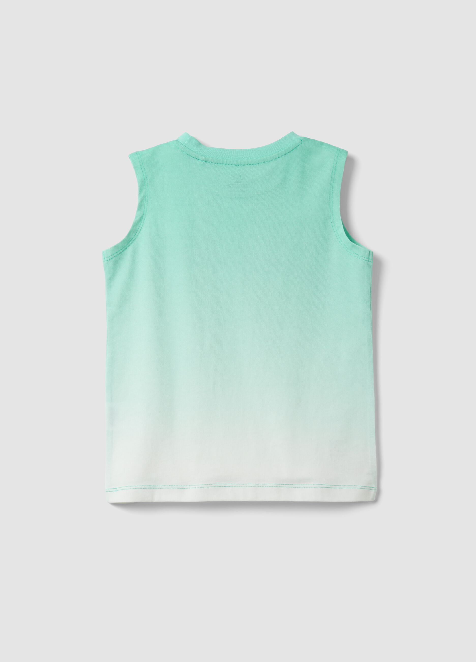 Green ombr&eacute; pure cotton vest top