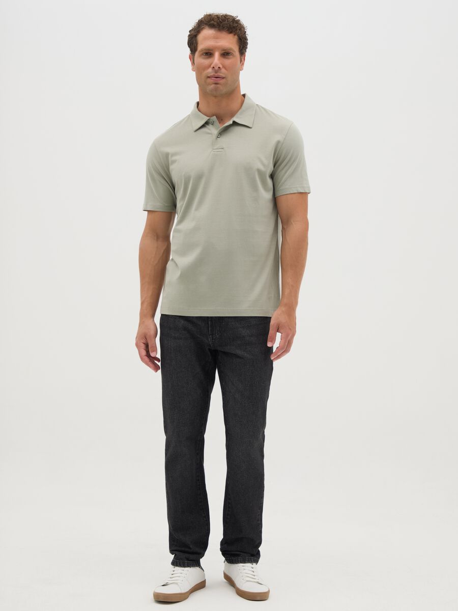 Polo da uomo in puro cotone verde regular fit_1