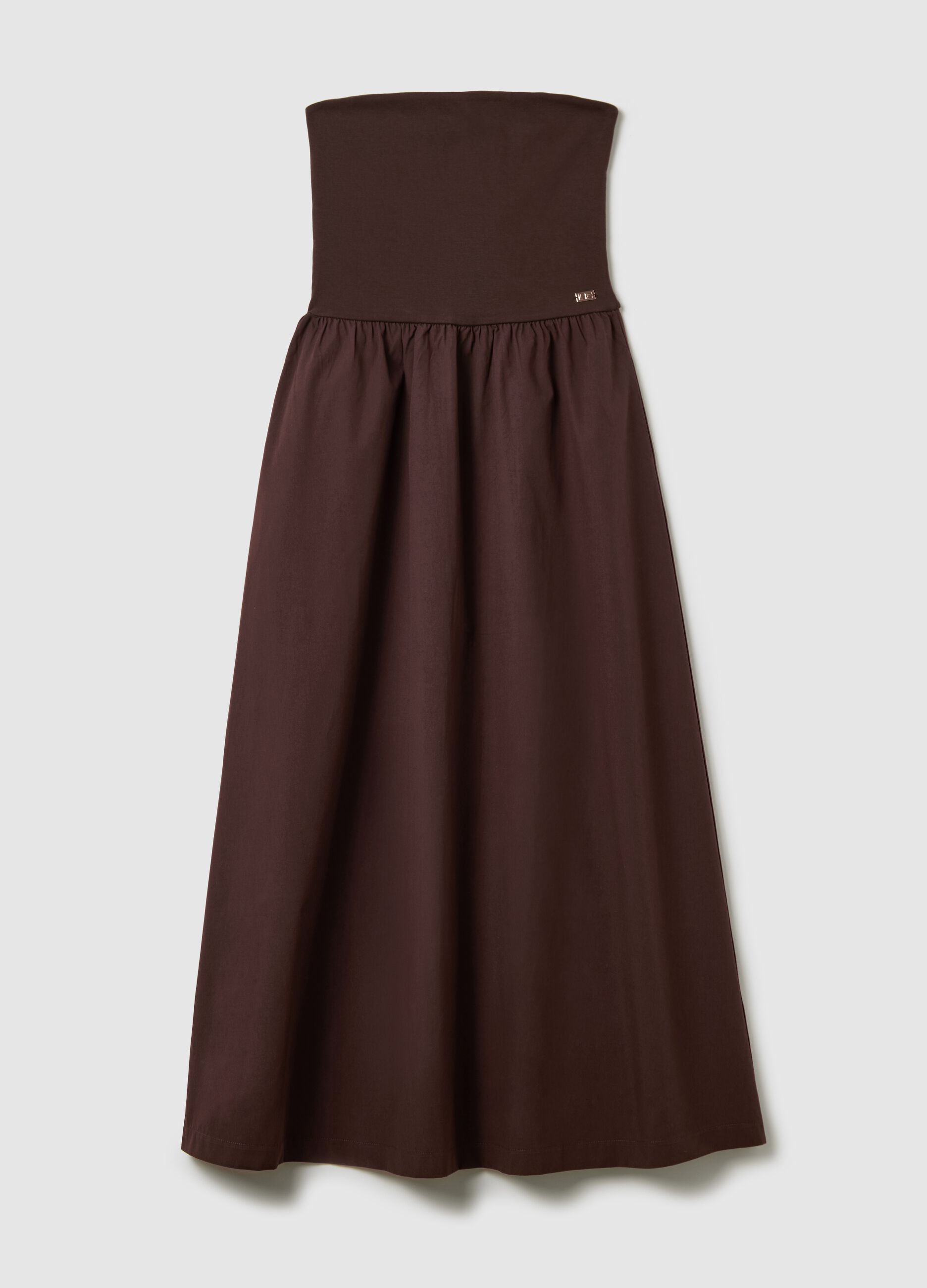 Vestito lungo con top a fascia marrone