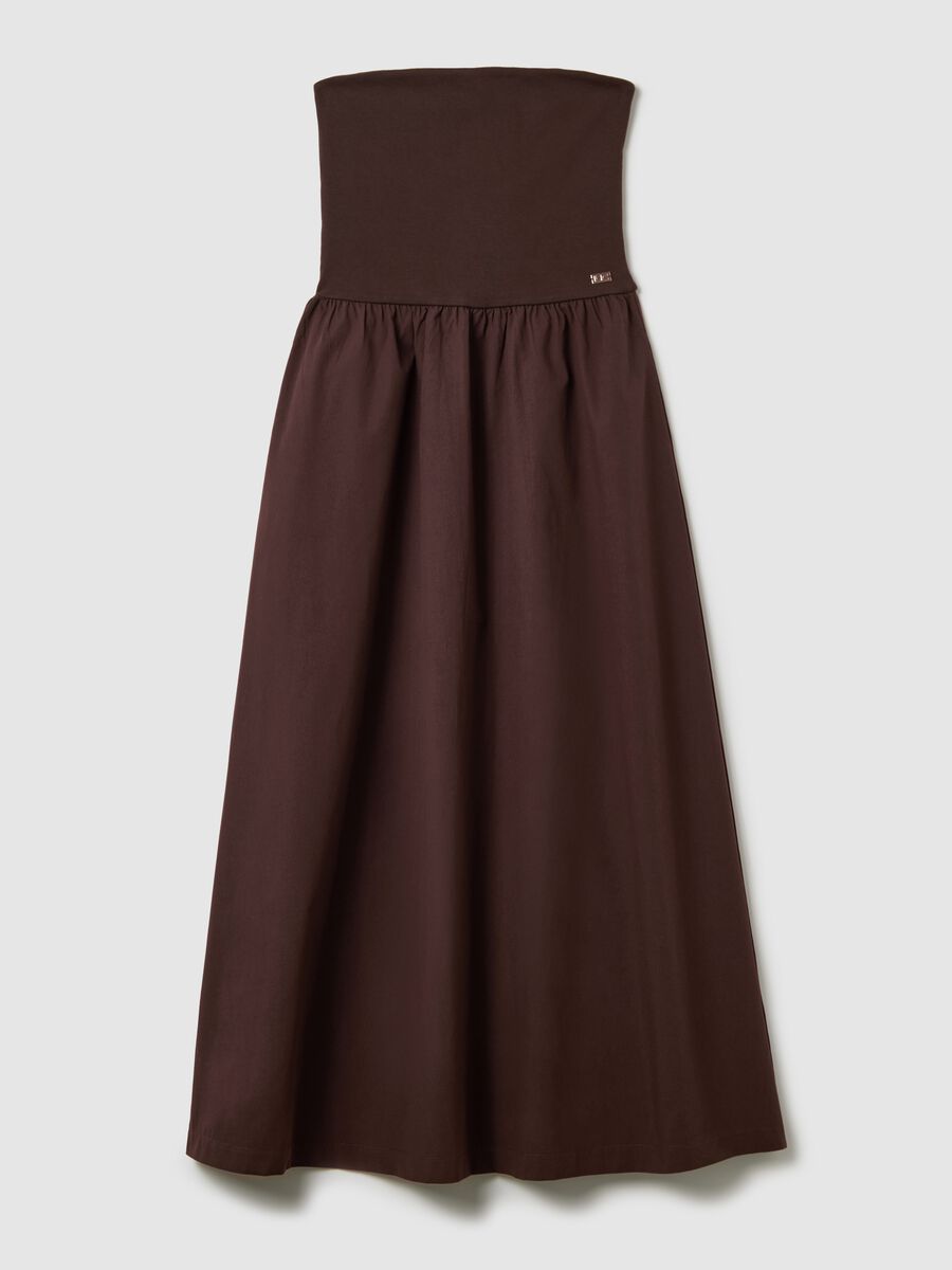 Long brown dress with bandeau top_4