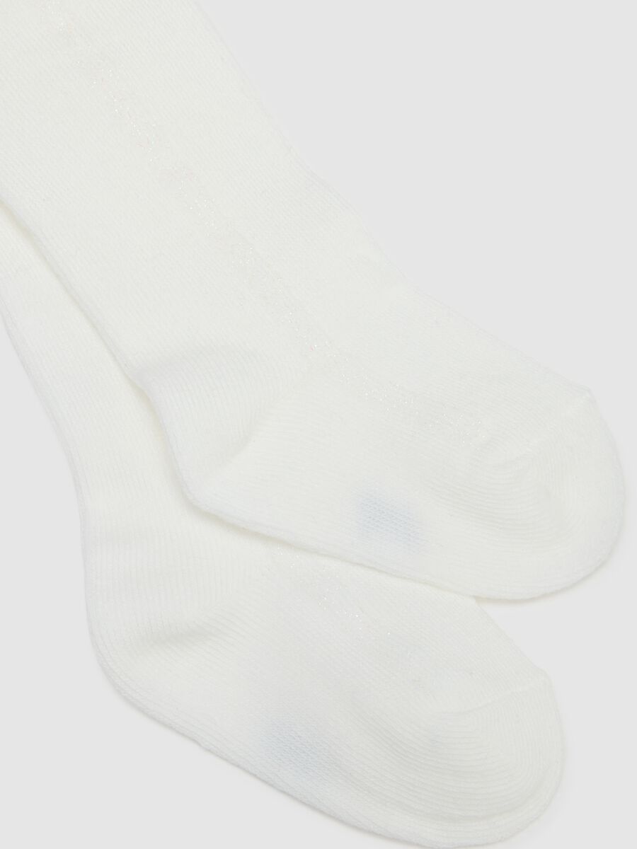White Cotton Baby Tights with Elastic_1