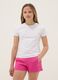 T-shirt in puro cotone bianca da ragazza regular fit_0