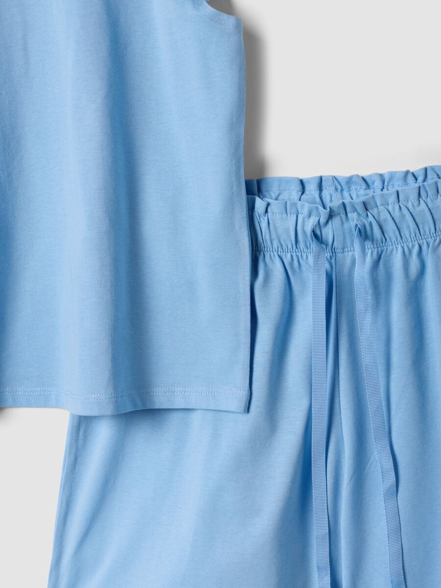Pigiama azzurro in puro cotone regular fit_5
