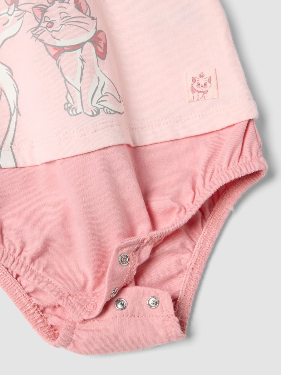 Body in puro cotone rosa da neonata con colletto e stampa_2