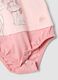 Baby girl pink pure cotton bodysuit with collar and print_2