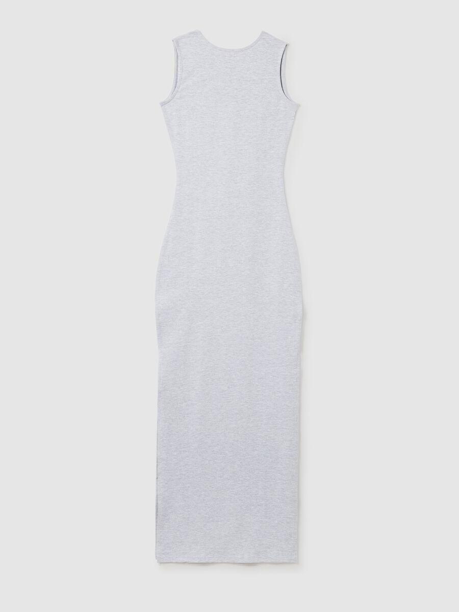Grey Long Cotton Stretch Dress_6