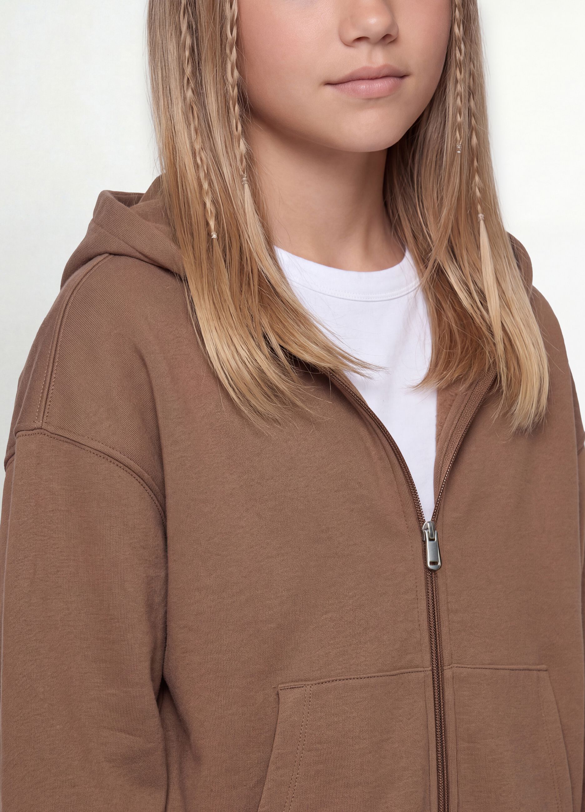 Brown organic cotton hoodie