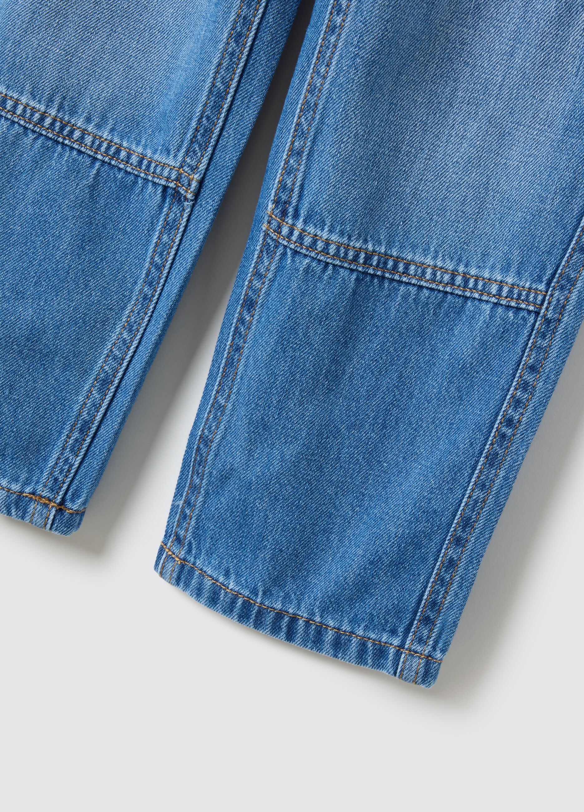 Boys' blue denim cotton blend relaxed fit jeans