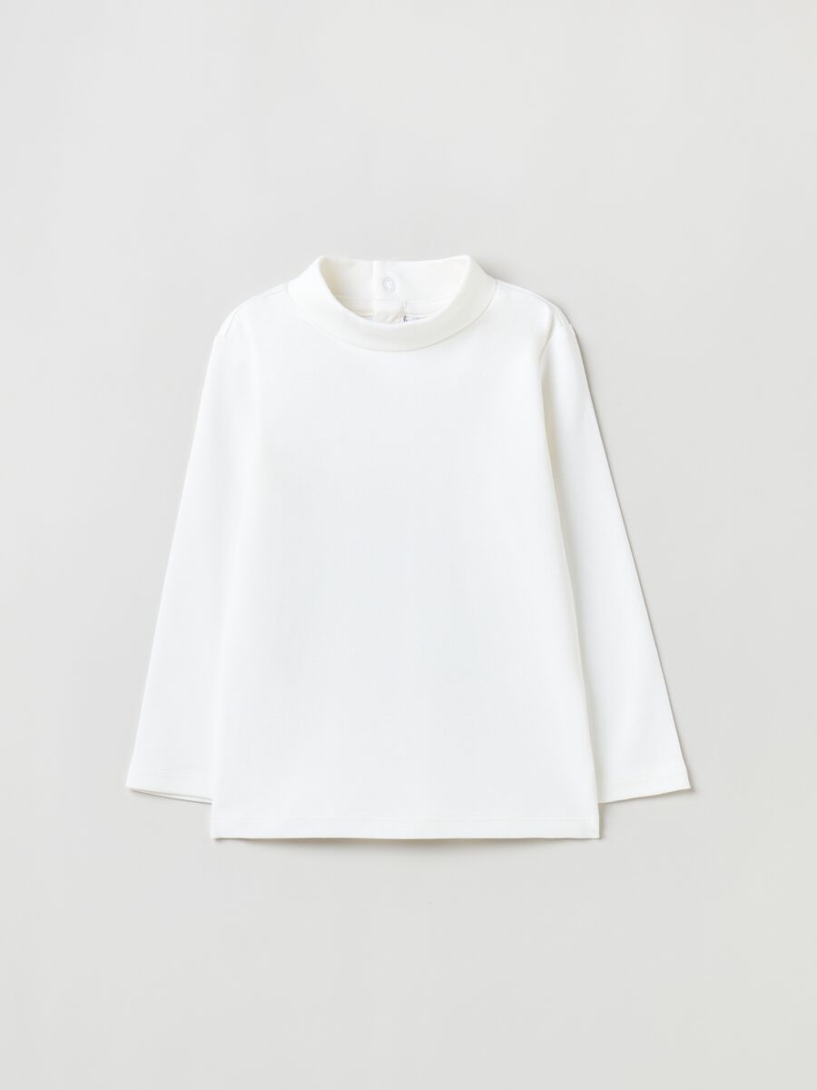 T-shirt maniche lunghe con collo alto_0