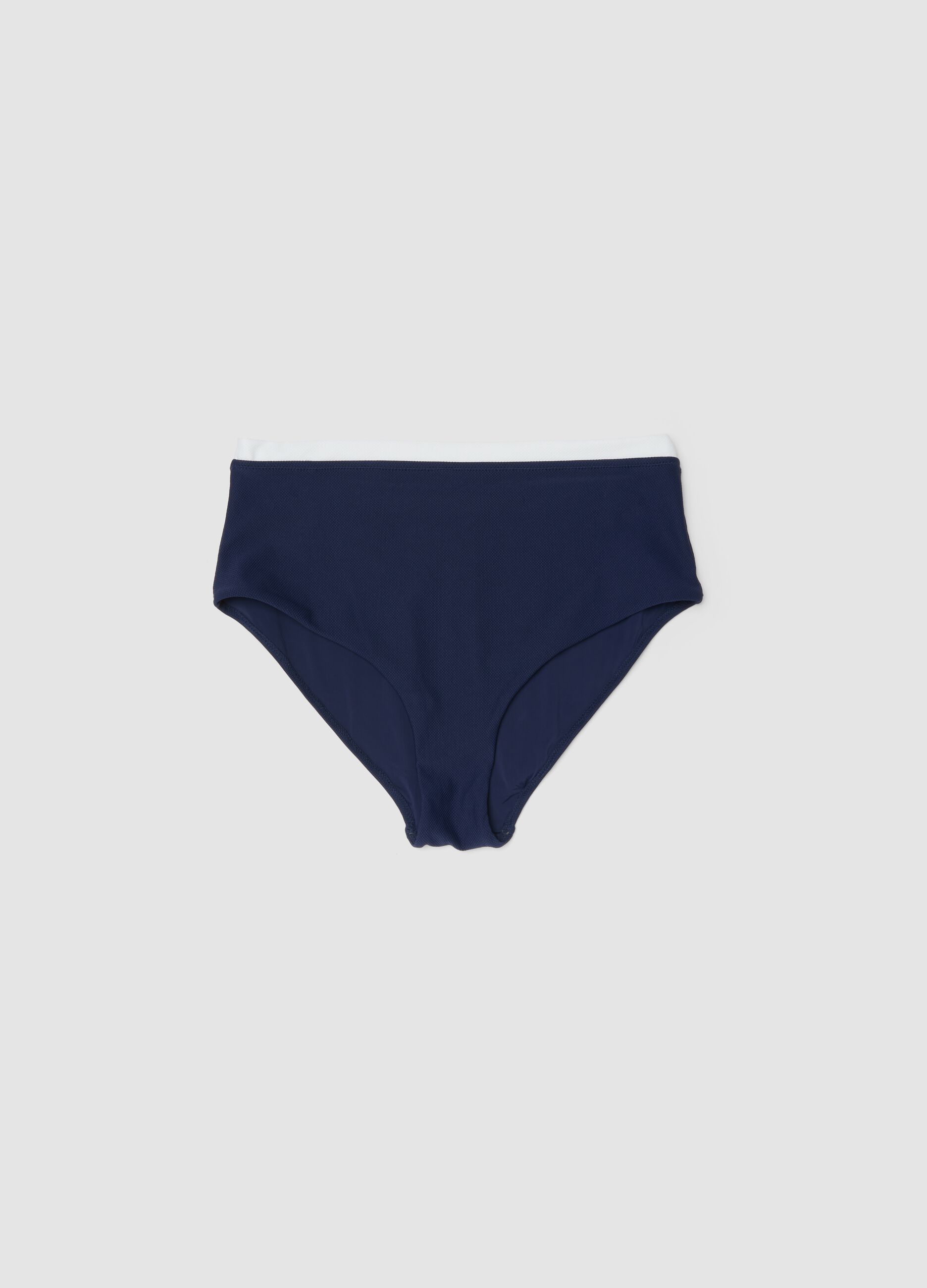 Blue stretch-fabric bikini bottoms