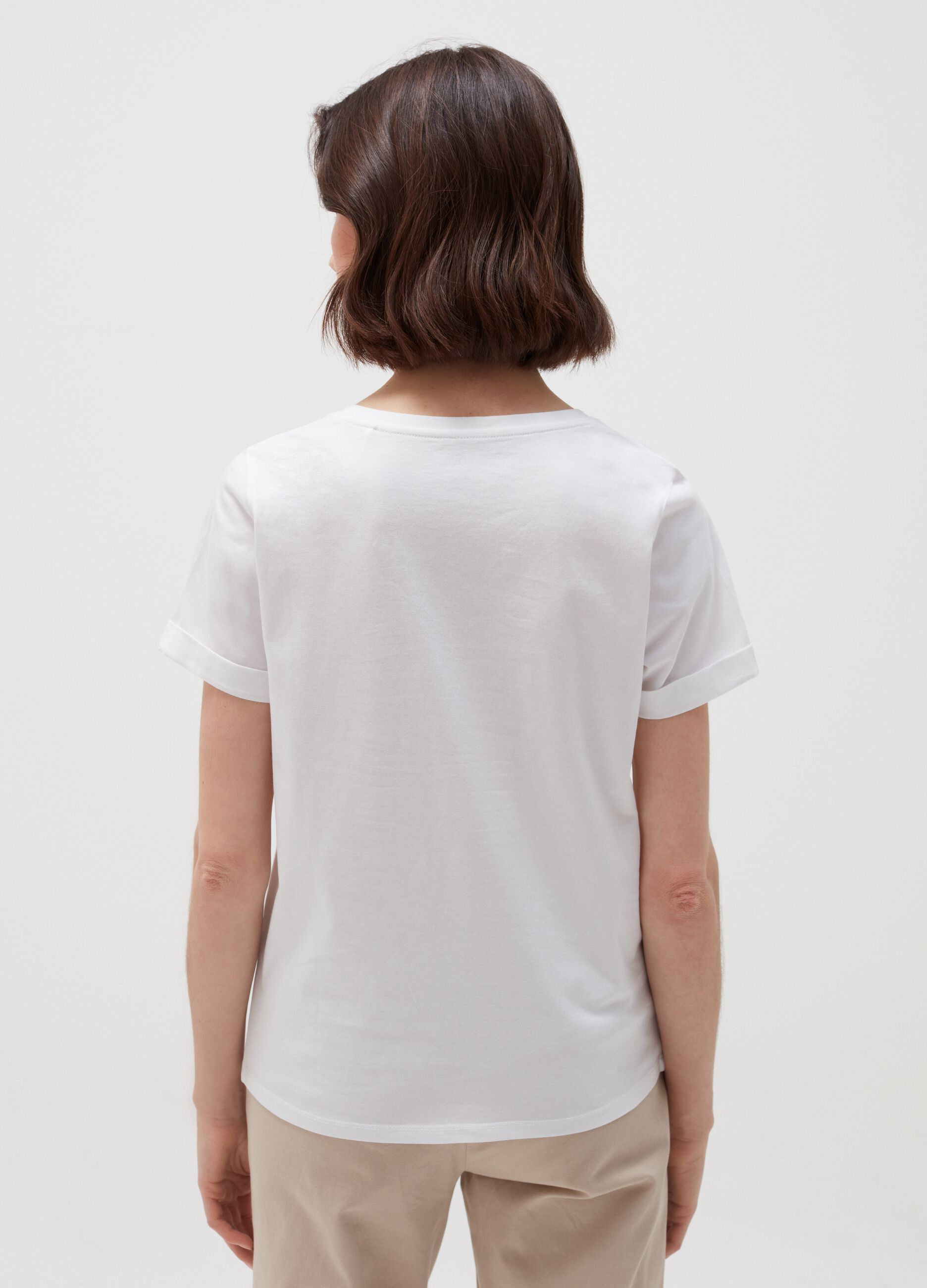 Supima cotton T-shirt with V neck