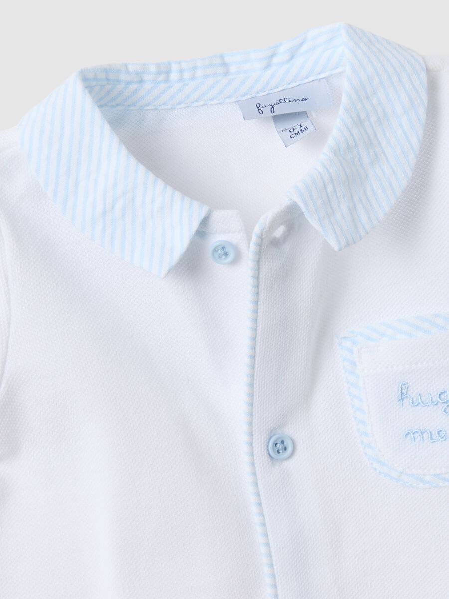 Newborn pure white cotton romper with pointed collar_2