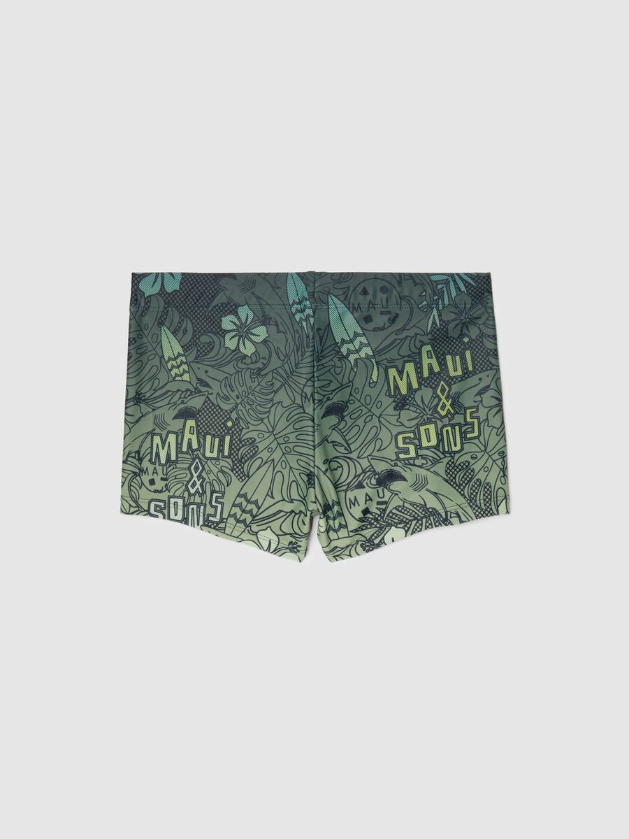 Costume parigamba con stampa foliage_1