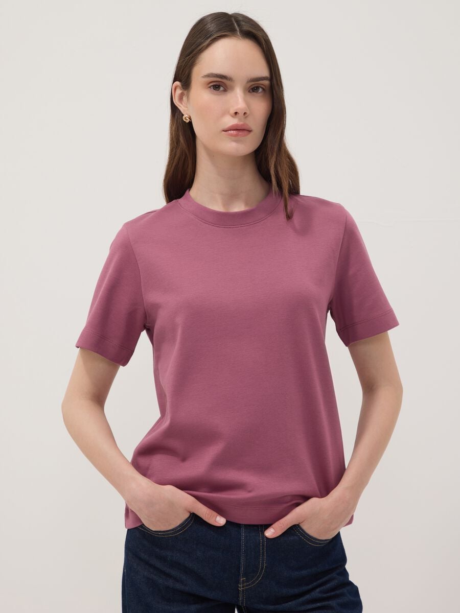 Pink relaxed-fit pure cotton short-sleeve T-shirt_0