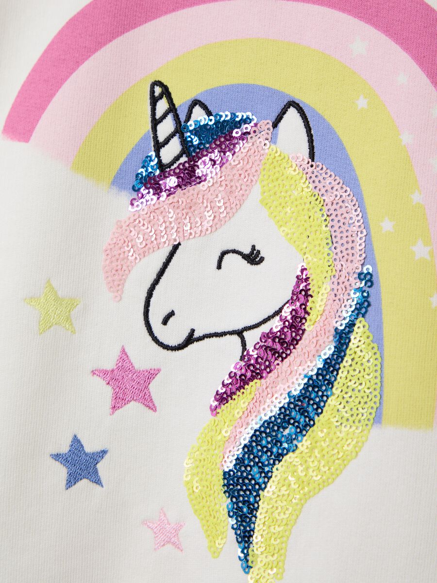 Sweatshirt with sequins and unicorn print_2