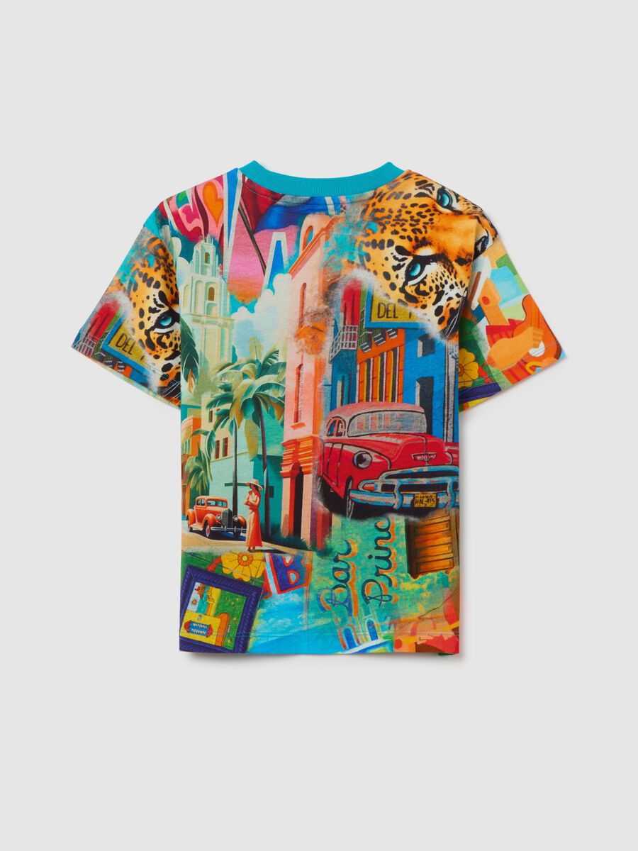 Children's multicoloured pure cotton regular fit T-shirt with print_1