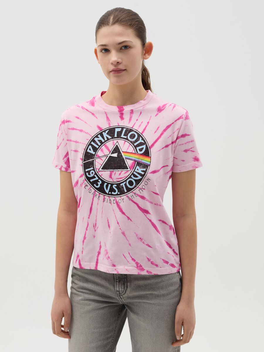 Tie-dye T-shirt with Pink Floyd print_0