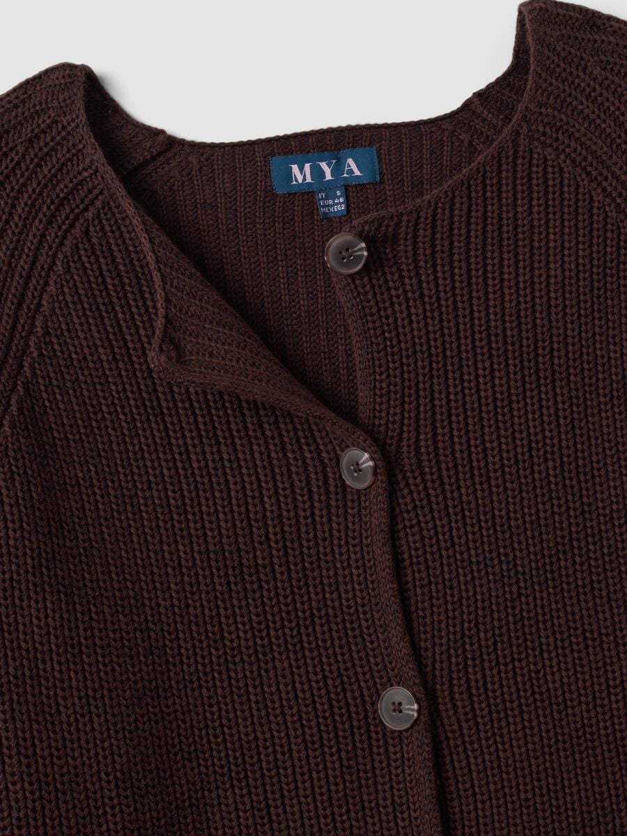 Multicolour pure cotton crew-neck cardigan, regular fit_5