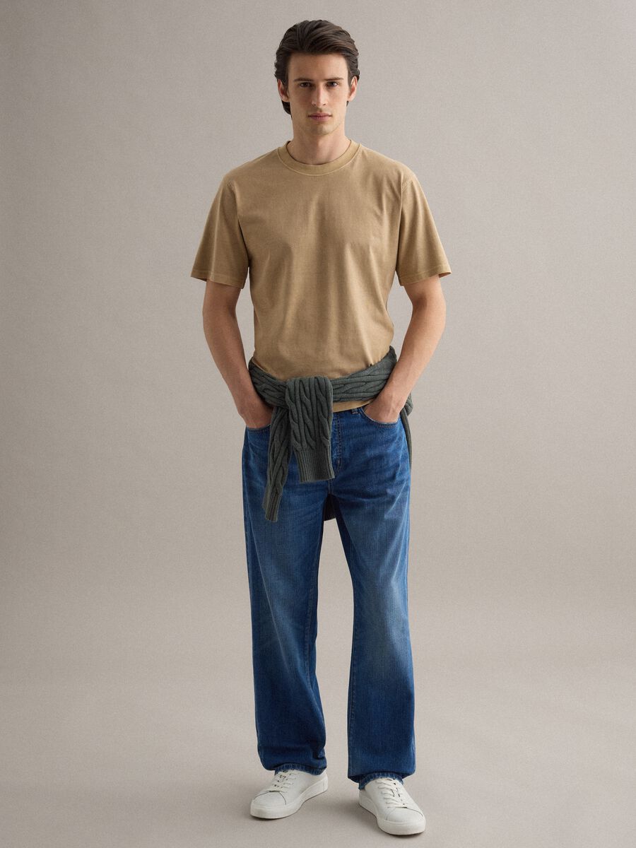 Beige pure cotton T-shirt relaxed fit_2