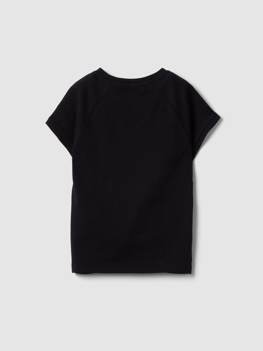 Girls' black stretch cotton slim fit t-shirt_4