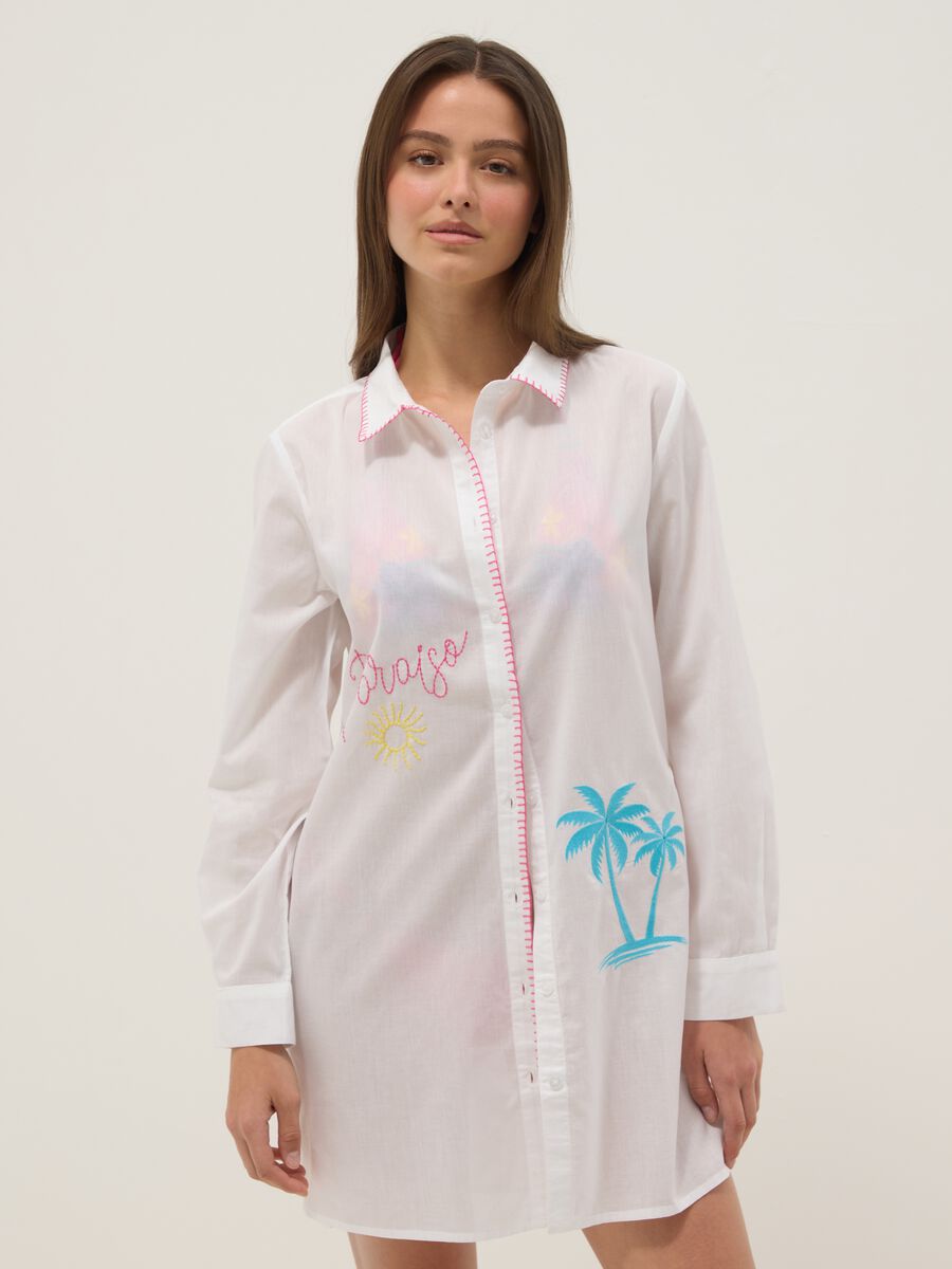Long white organic cotton kaftan_2