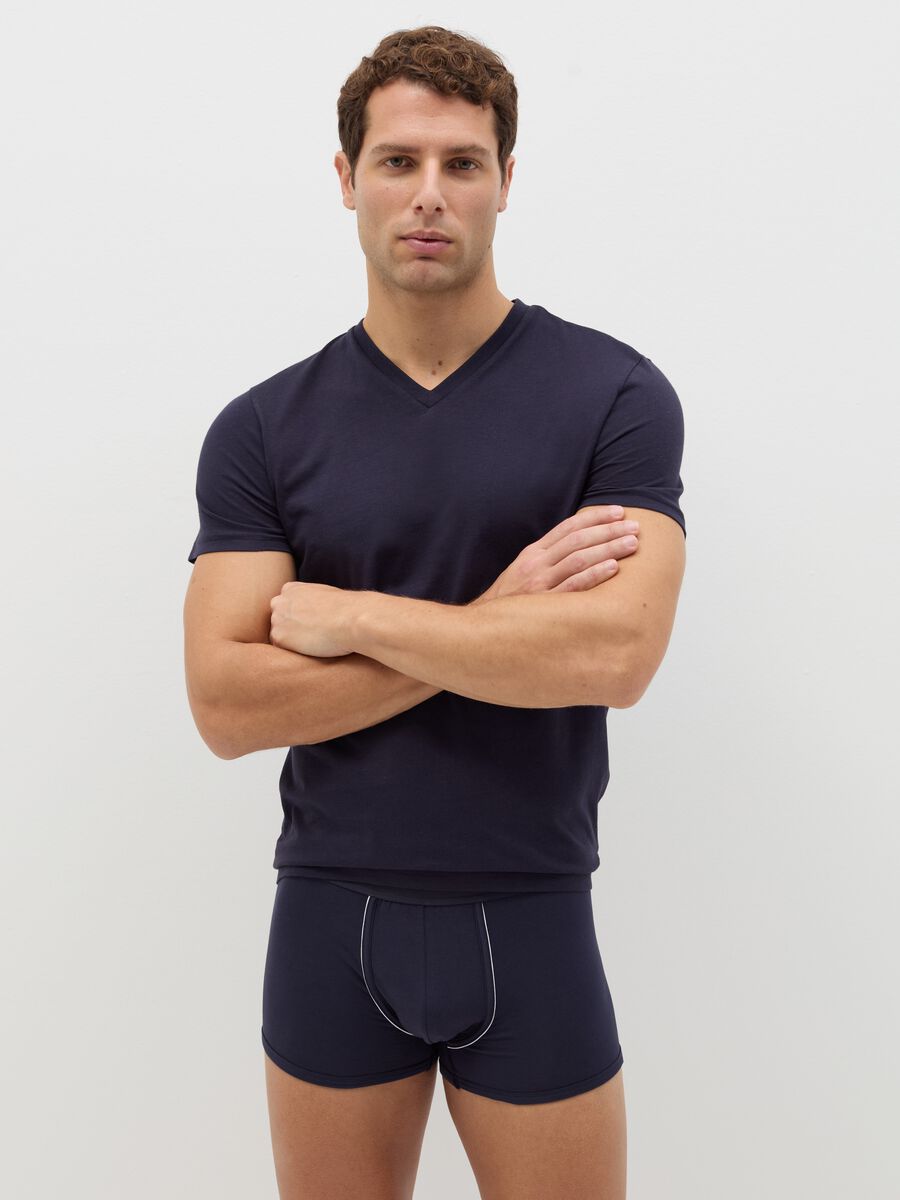 Two-pack boxer shorts in Supima cotton with contrasting piping_0