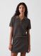 Brown pure cotton striped polo knit top_0